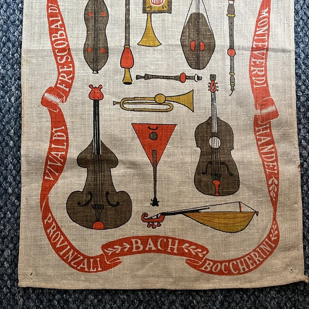 Vintage Musical Instrument and Composer TeaTowel - Picture 3 of 6